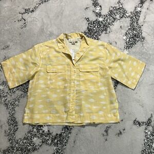 Exofficio Shirt Womens Sz M Yellow Sunshine CLoud Button Up Eco Friendly